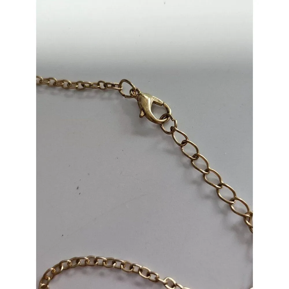 Gold tone ice cream pendant necklace 21-23